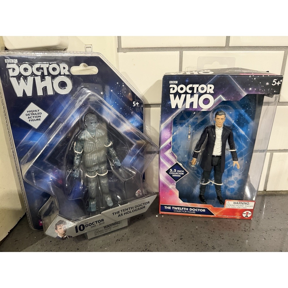 Lot Of 2 Doctor Who THE 10TH TENTH‎ & Twelfth Doctor Hologram Action Figure NEW